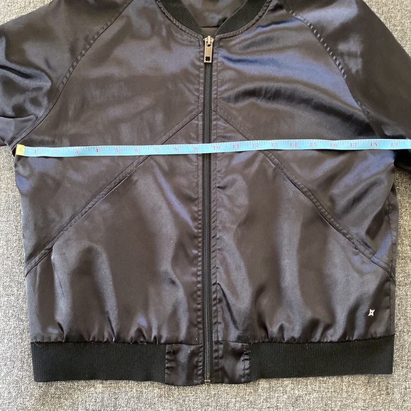 Nikita | Black Satin Bomber Jacket. Size Large (fits Medium). Zipper. - Picture 8 of 12